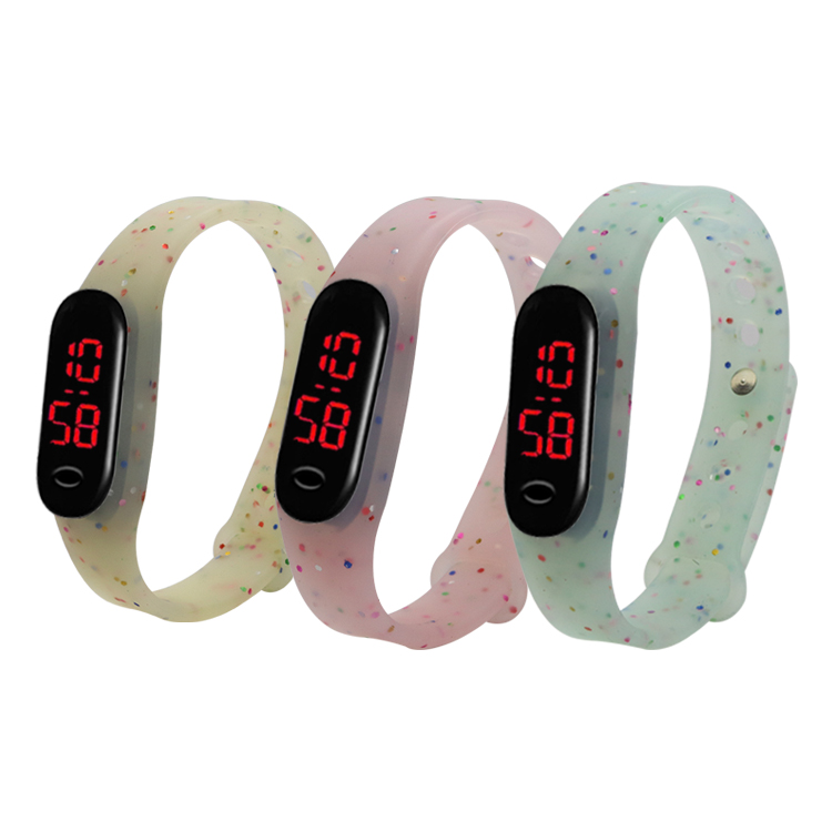 硅膠表帶，LED手環(huán)硅膠腕表帶，學生電子硅膠手表帶定制